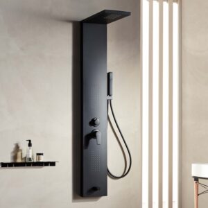 Στήλη ντουζ με υδρομασάζ ROMA SHOWER PANEL Black matt
