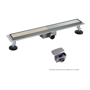 Γραμμικό σιφώνι ντουζιέρας VIOSPIRAL FULL INOX με κόφτρα για τις οσμές