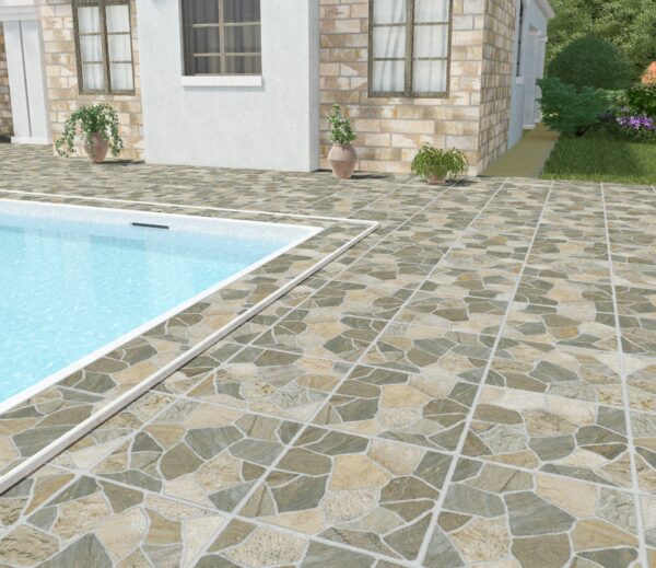 Πλακάκι απομίμηση πέτρας PIAZZA MIX GREY 45x45